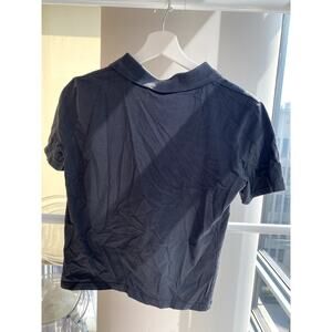Zara Button-Up Polo- Dark Gray